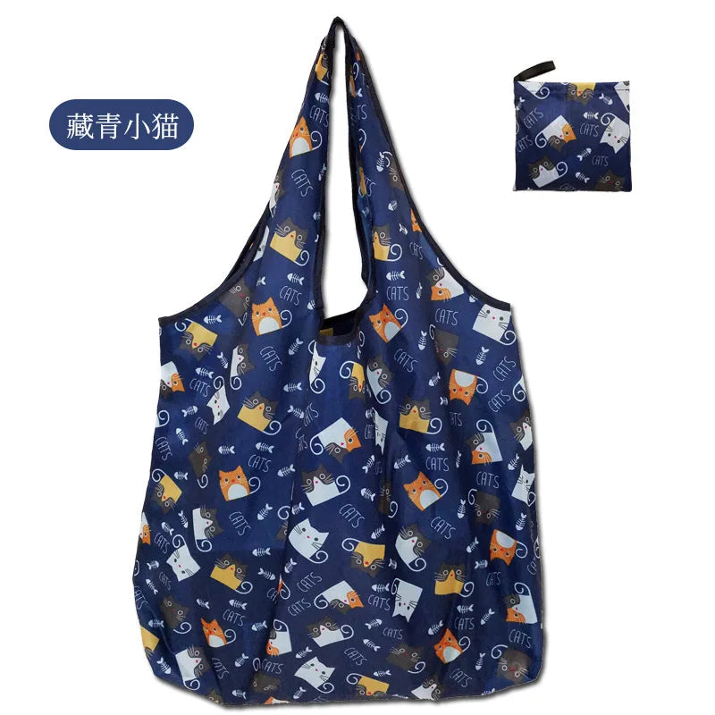 Large Shopping Bag Reusable Eco Bag Grocery Package Beach Toy Storage Bags Shoulder Shopping Pouch Foldable Tote Pouch Package