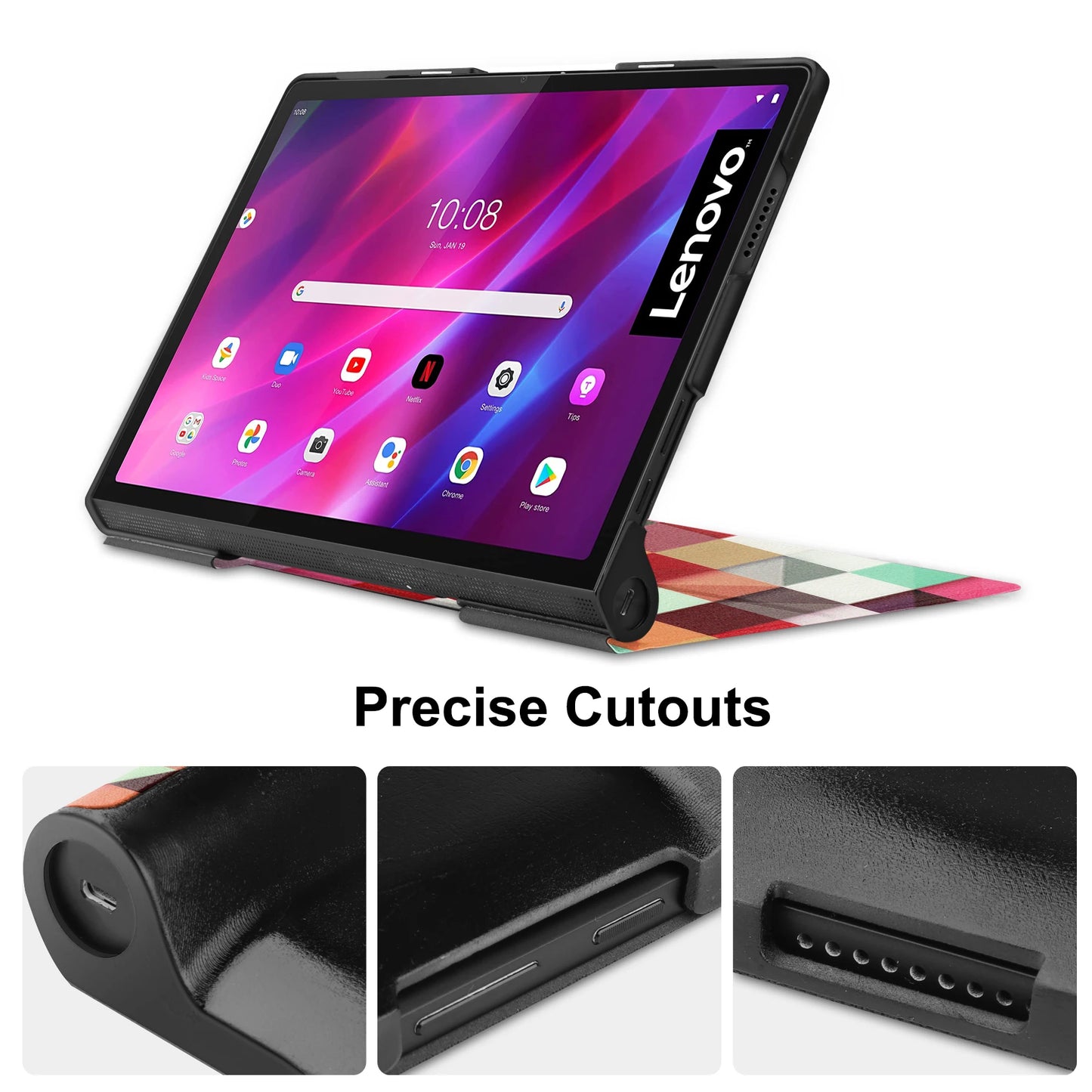 Luxury PU Leather Case For Lenovo Yoga Tab 13 11 YT-K606F YT-J706F 2021 Yoga Smart Tab  10.1 2019 YT-X705F YT-X705X Stand Cover