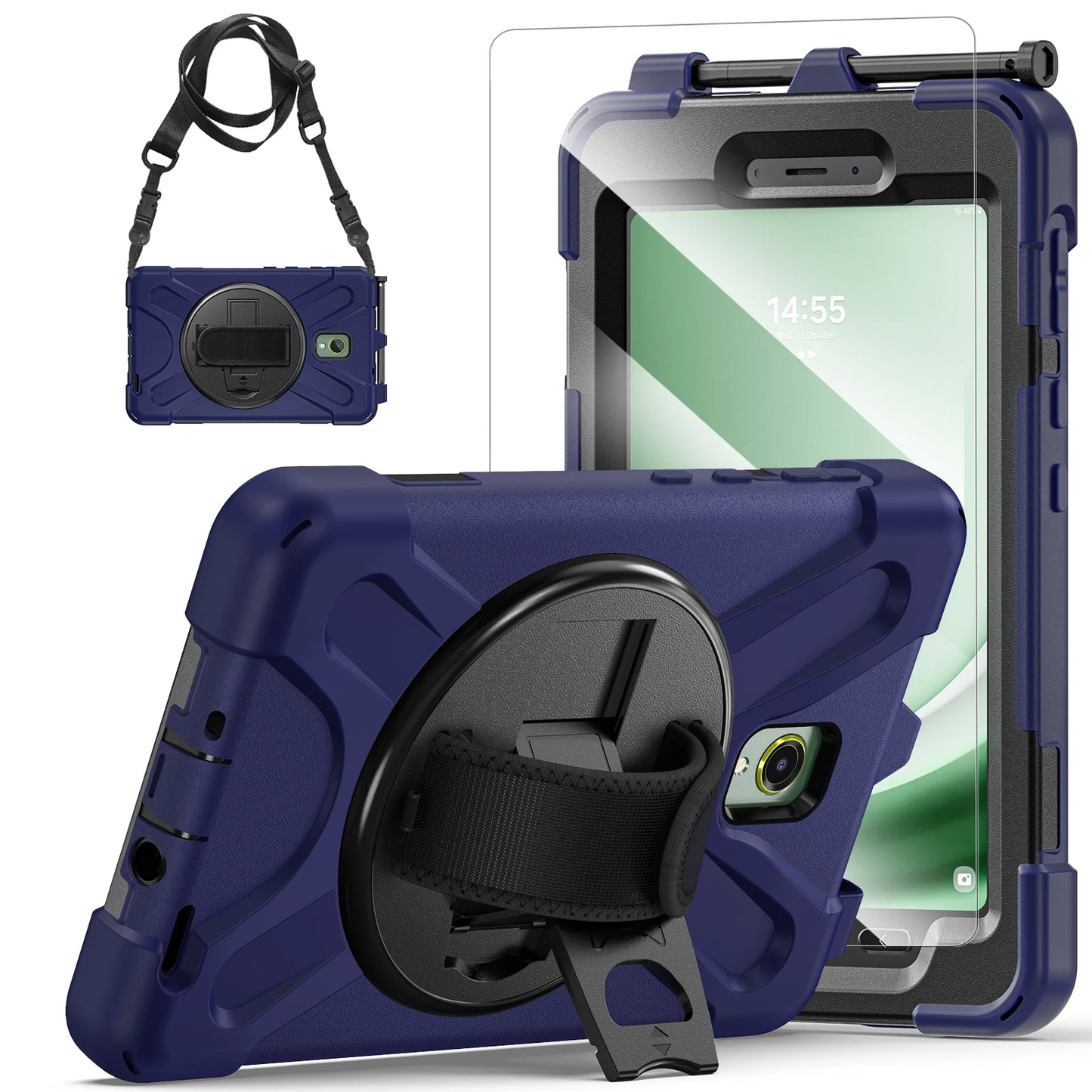 Rotating Case For Samsung Galaxy Tab Active5 2024 SM-X300 X306B 8.0 inch Rugged Cover Universal For Active3 2020 T570 T575 Strap