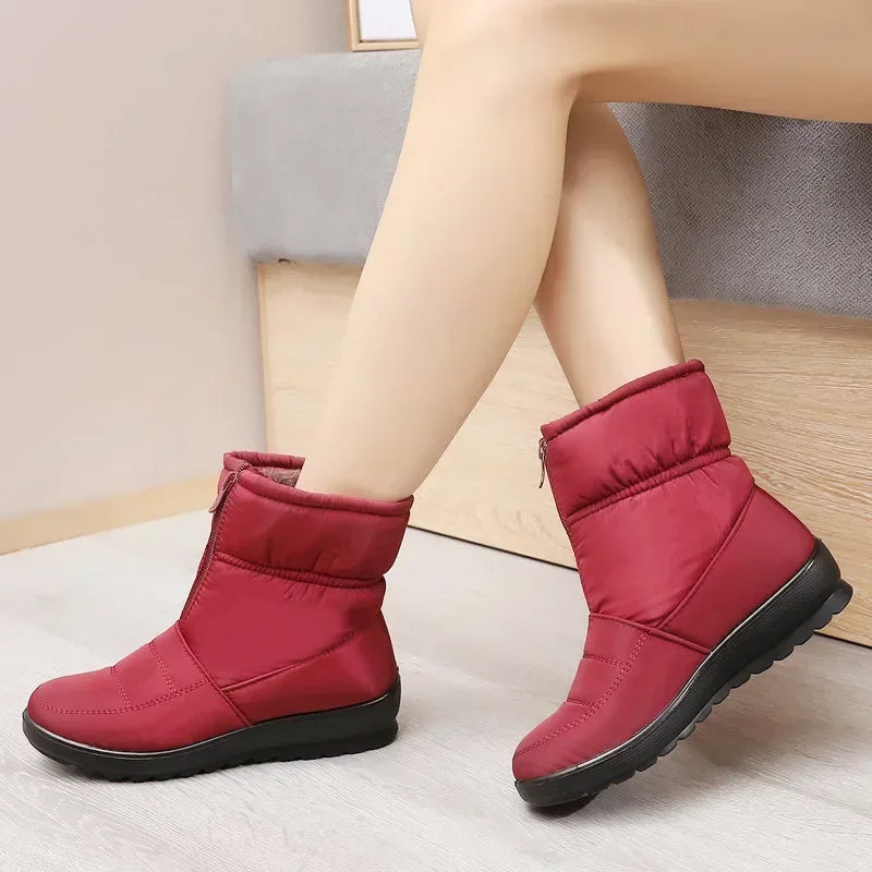 Waterproof Snow Boots for Women Warm Shoes for Women Fur Ankle Boots Non Slip Cotton Padded Shoes Female New Zipper Botas Mujer