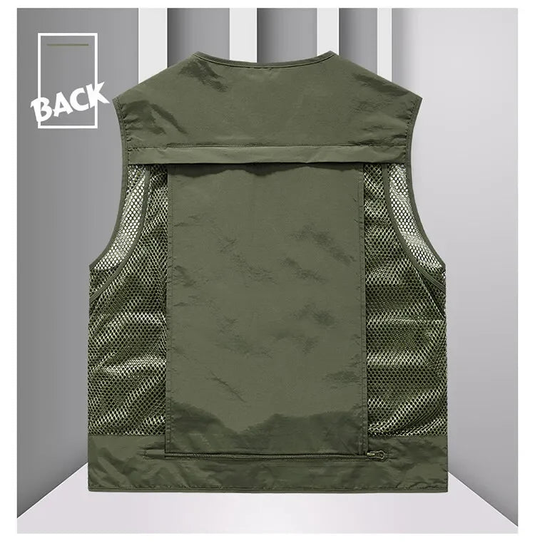 14 Pockets Summer New Men US Tactical Hiking Fishing Vest Mens Photographer Waistcoat Mesh Cargo Sleeveless Jacket Tool Vest