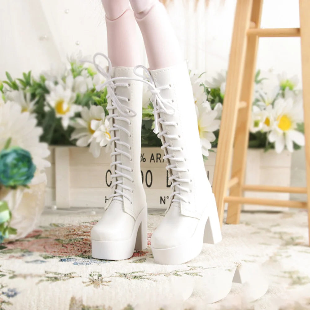 1Pair 1/3 Doll Shoes High Quality PU Boots Miniature High Heel Sandals For 60cm Doll Clothes Accessories Play House Kids Toys