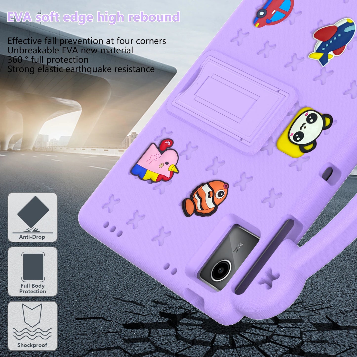 EVA Bear Stand Kids Case For Lenovo Tab M11 K10 Pro M10 Plus 3rd Gen P11 Plus TB-330FU 223FC 125FU 128 FU J606F J607F M8 4th Gen