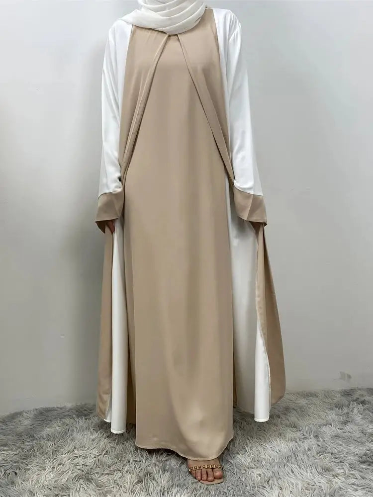 Ramadan Eid Muslim Abaya Dubai Luxury Splicing Fake Two Pieces Abayas For Women Kaftan Modest Dress Islam Caftan Marocain Femme