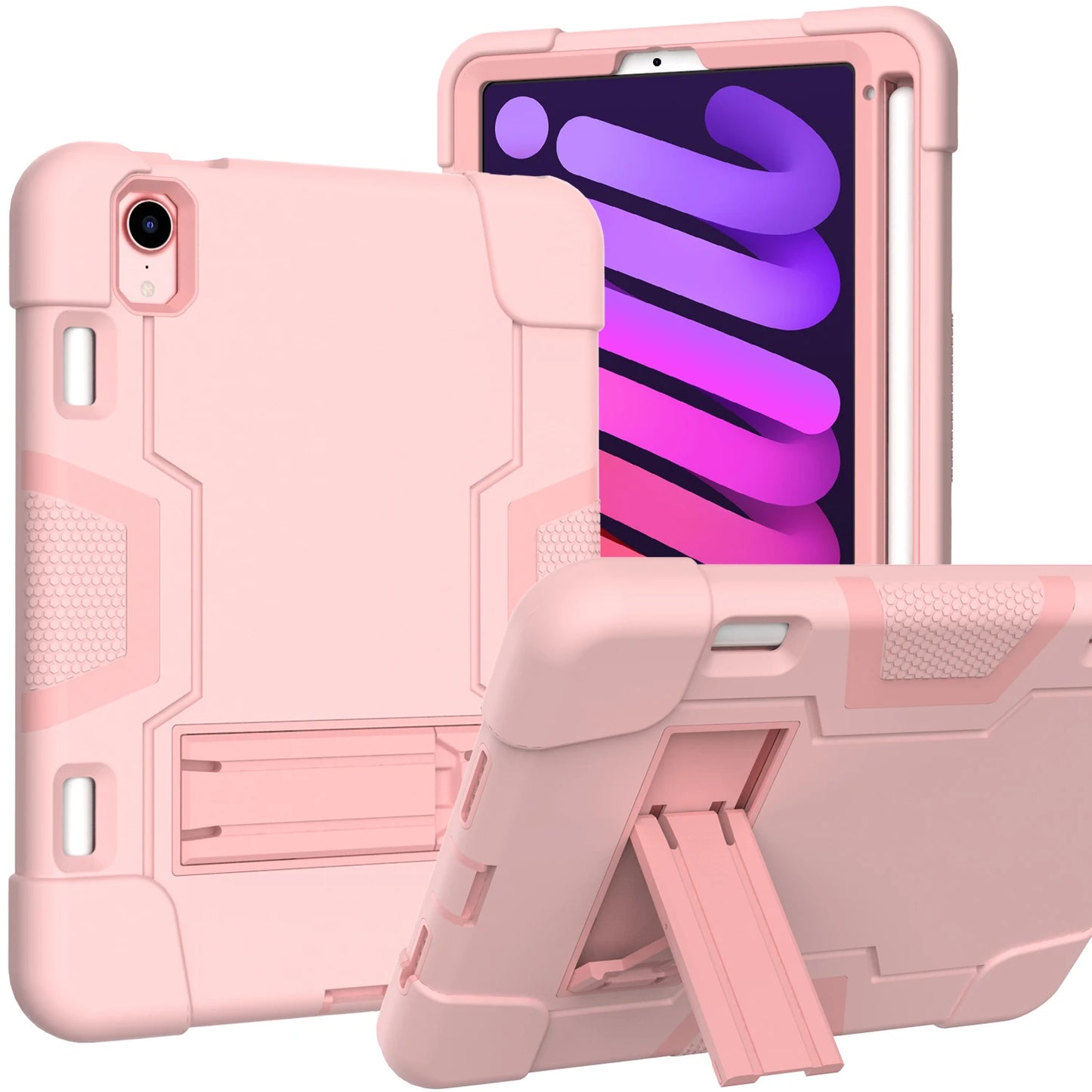 Armor Stand Case Universal For iPad Mini 7 (A17 Pro) 6 2024 2021 8.3inch A2995 A2996 A2567 A2568 A2569 3-Layers Shockproof Cover