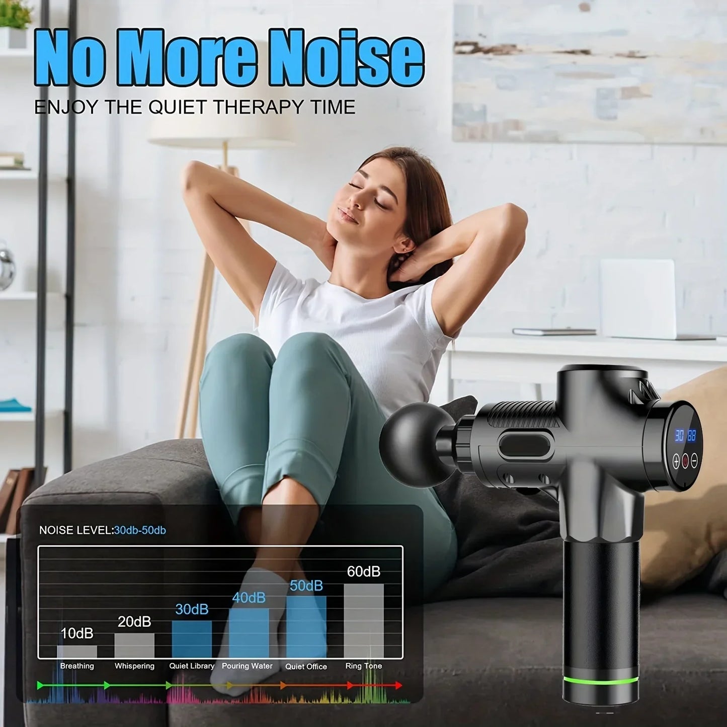 Massage Gun Deep Tissue Portable Facial Muscle Massager Massage Pistool for Back Neck Body Muscle Fitness Tool