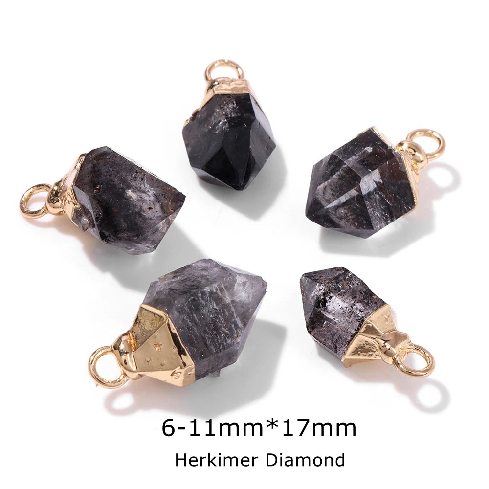 5Pieces/Lot Natural Irregular Stone Pendants Bead Amethysts Quartzs Pendant Healing Reiki Stone Pendant Beads for DIY Necklace