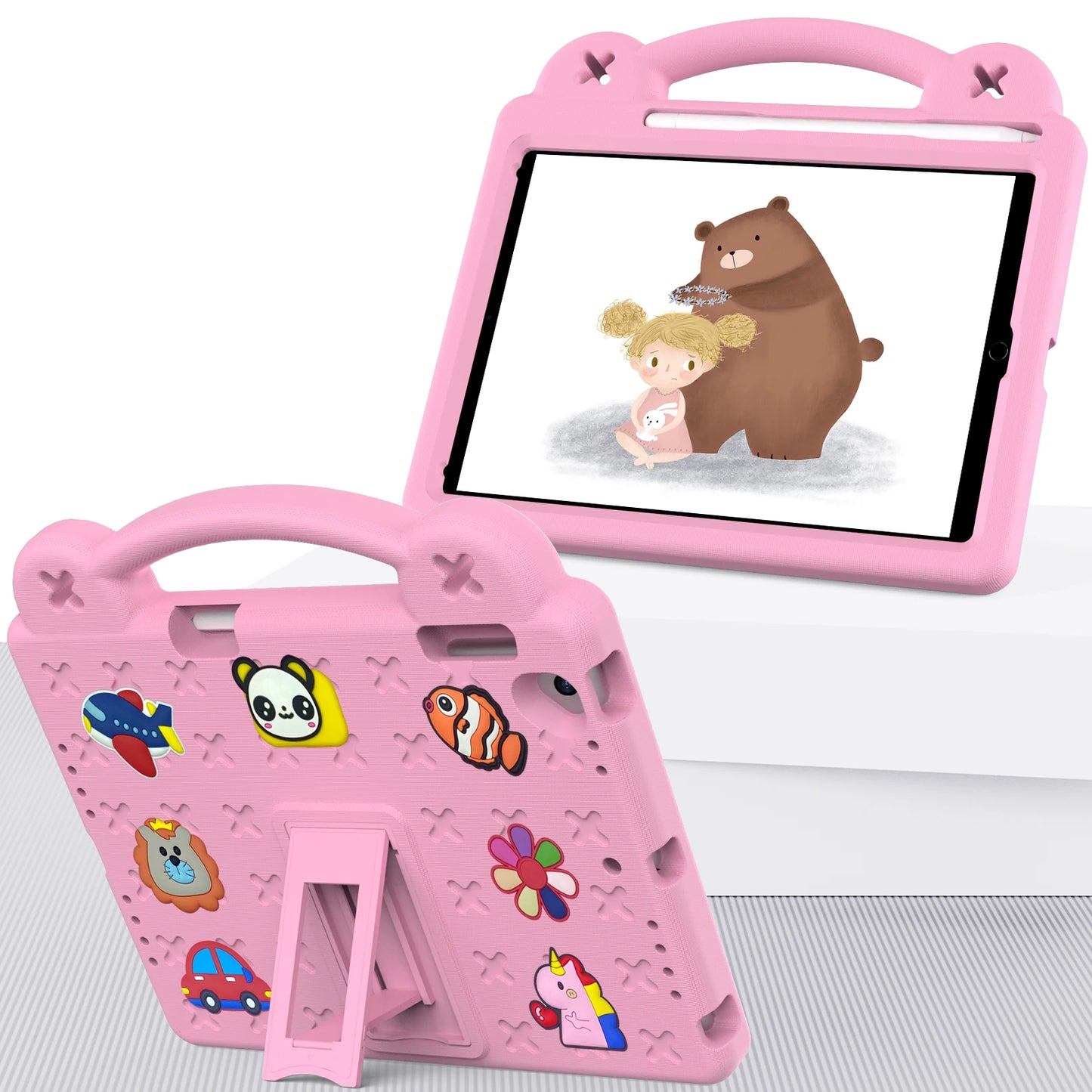 EVA Bear Stand Case For iPad 10th Air 4 5 10.9 Pro 11 10.5 9.7 2017 2018 Air 3 2 1 10.2 7-8-9th Kids Cover For Mini 1 2 3 4 5 6