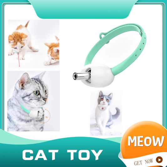 Smart Laser Tease Cat Collar Electric USB Rechargeable Pointer Kitten Automatic Toys Interactive Training Pet Accessories Goods