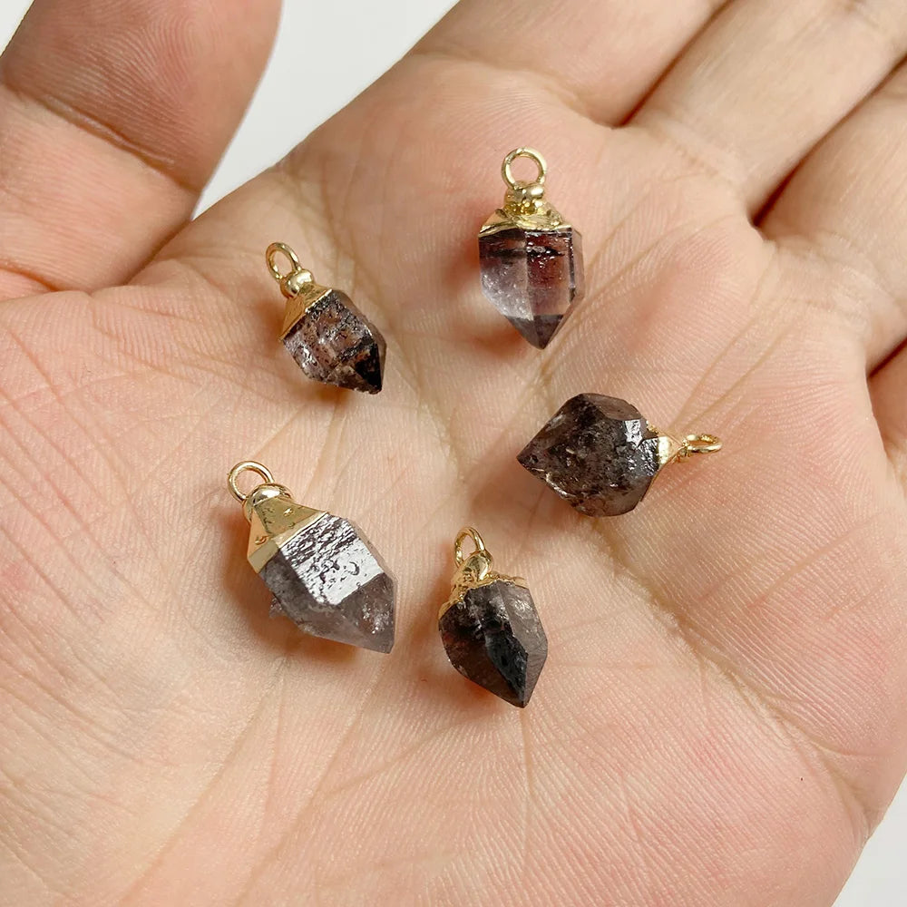 5Pieces/Lot Natural Irregular Stone Pendants Bead Amethysts Quartzs Pendant Healing Reiki Stone Pendant Beads for DIY Necklace