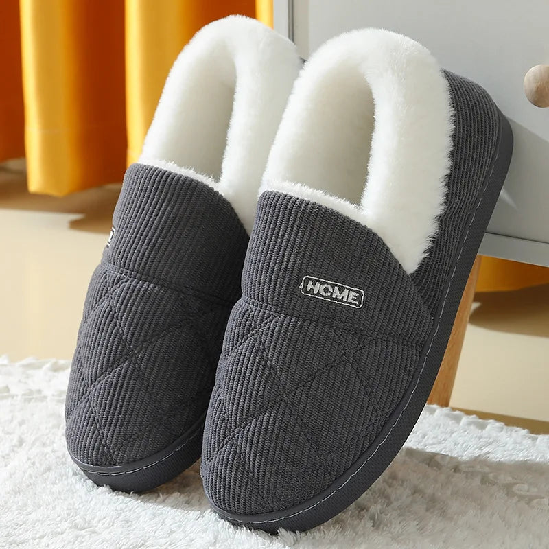 Shevalues Women Plush Slippers Winter Warm Fur Antiskid Cloud Slippers Outdoor Breathable Thick Flat Sole Slipper Home Slippers