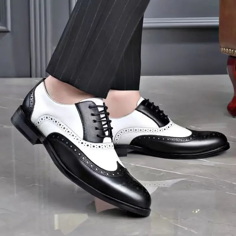 Mixed Colors Mens Dress Shoes Retro Male Leather Shoes Business Male Baroque Footwear Casual Mens Oxford Footwear Erkek Ayakkabı