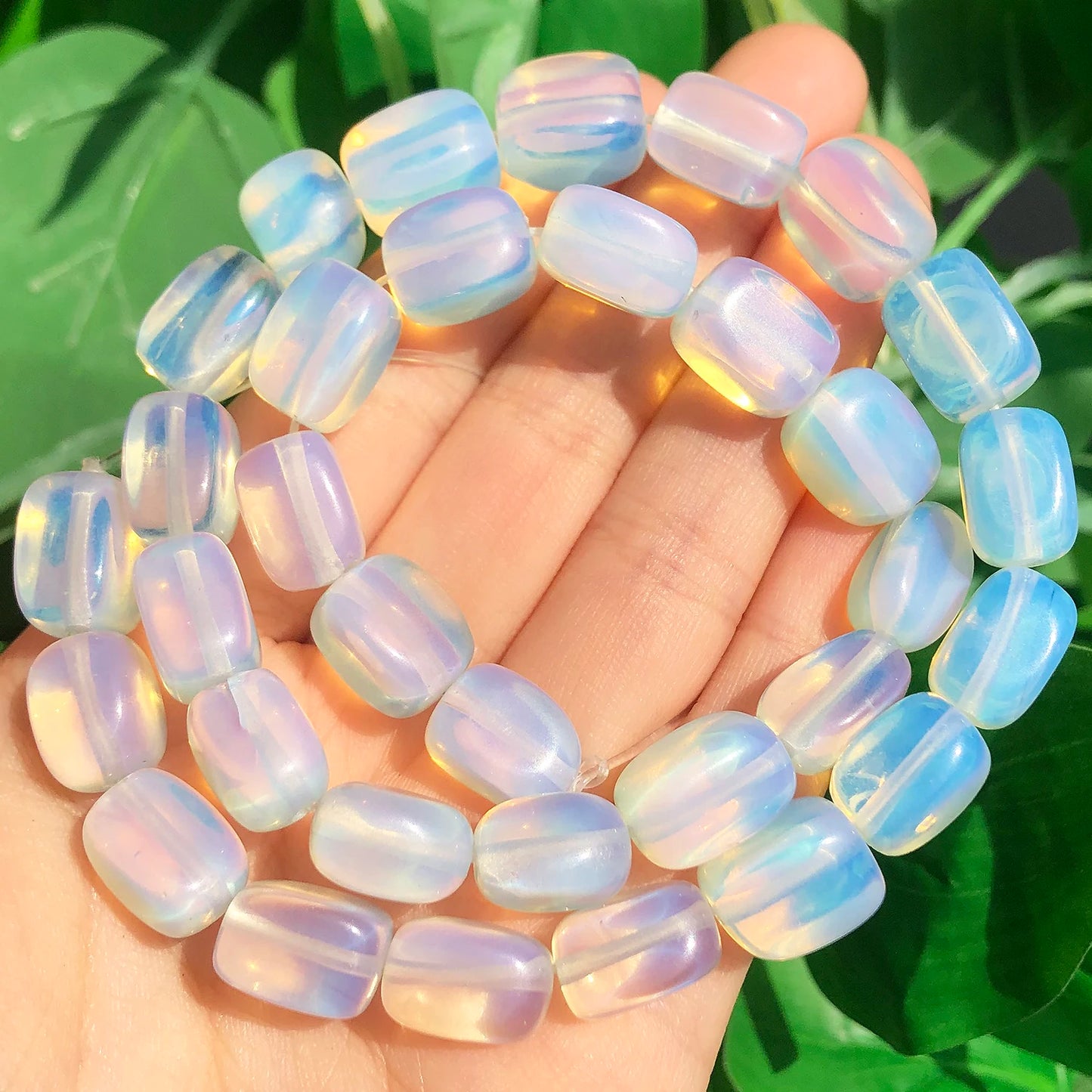 8x12mm Natural Blue Turquoises Rhodonite Amazonite Stone Beads Irregular Rectangle Bracelet Loose Beads for Jewelry DIY Making