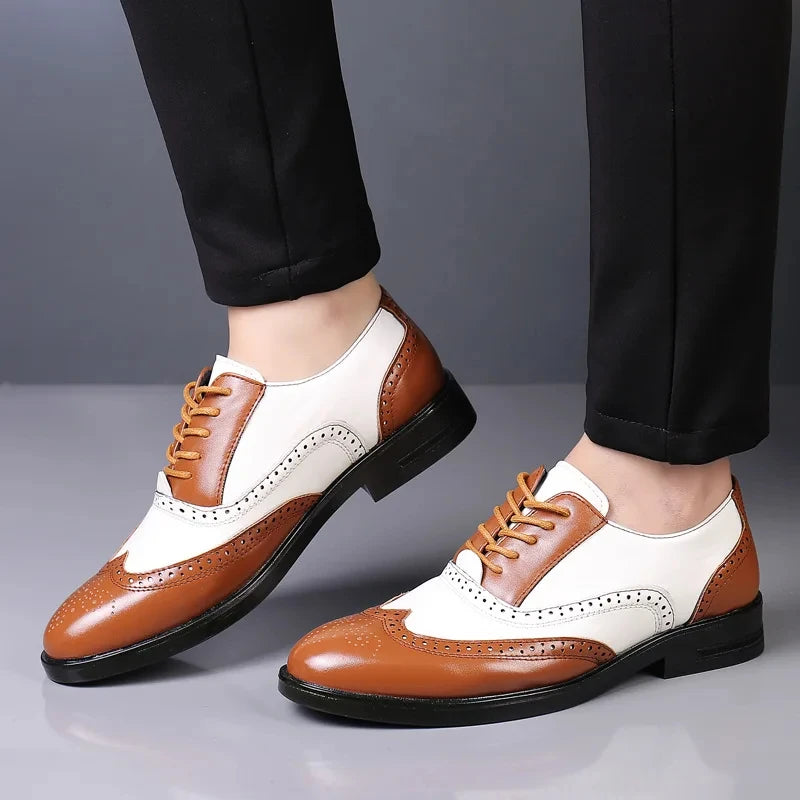 Mixed Colors Mens Dress Shoes Retro Male Leather Shoes Business Male Baroque Footwear Casual Mens Oxford Footwear Erkek Ayakkabı