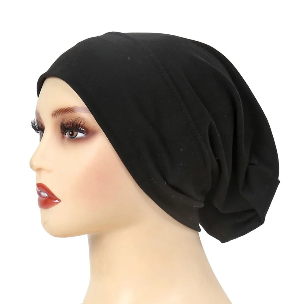 Green Jersey Undercap Soft Muslim Inner Hijab Classic Women's Turban Solid Ladies Headband Hats Hair Cover Cap Headscarf RIMAIRE