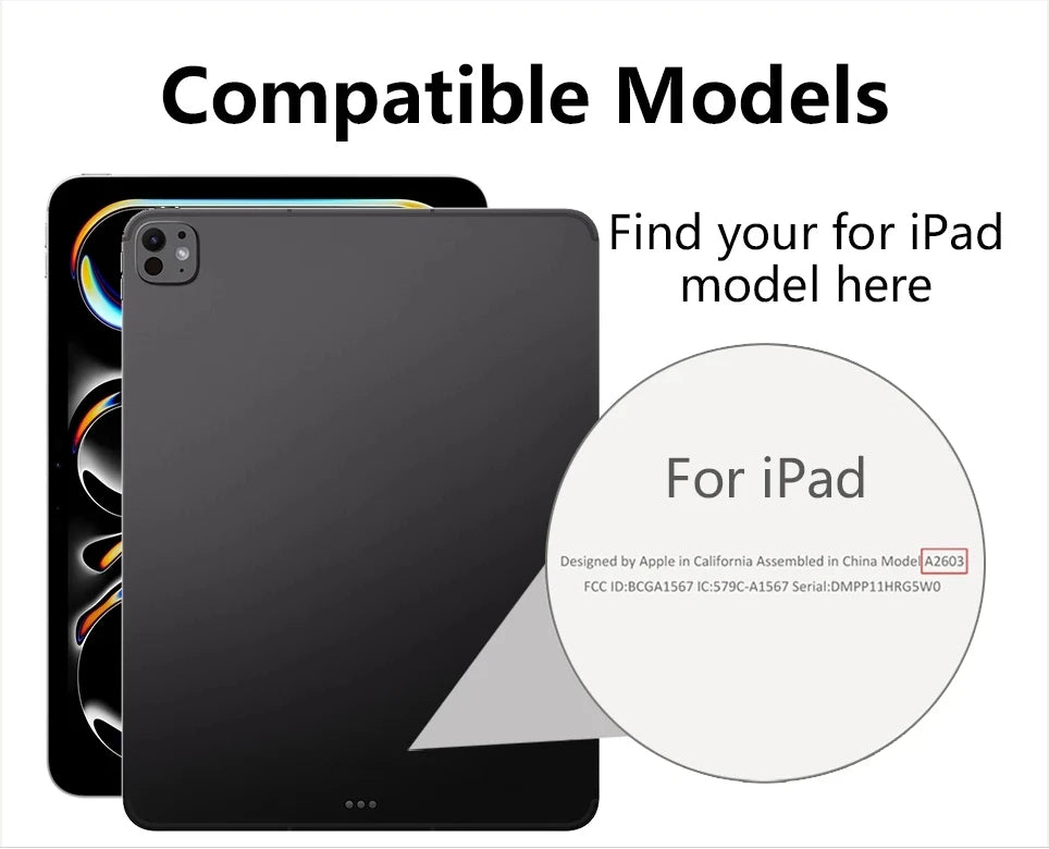 Case Universal For iPad Air 13 M2 2024 A2903 A2898 Pro 12.9 2022 2021 2020 2018 3rd 4th 5th 6th Generation 360 Rotatable Cover