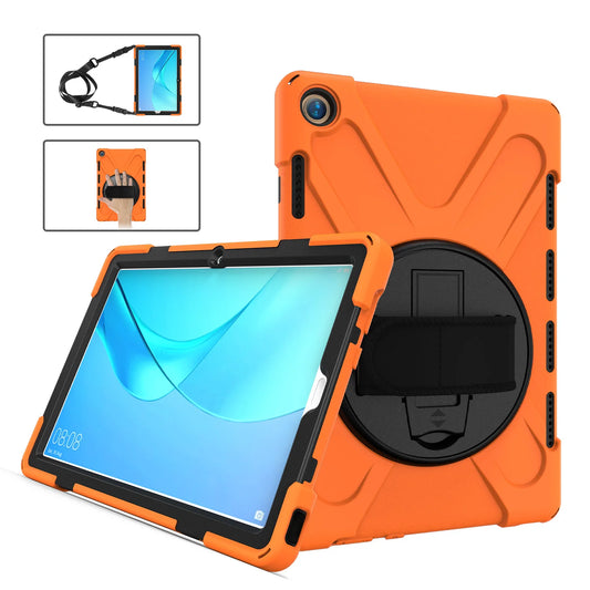 Rotating Hybrid Case For Huawei MediaPad M6 M5 Pro 10.8 MatePad 10.4 Heavy Duty Rugged Cover Hand & Shoulder Strap Shockproof