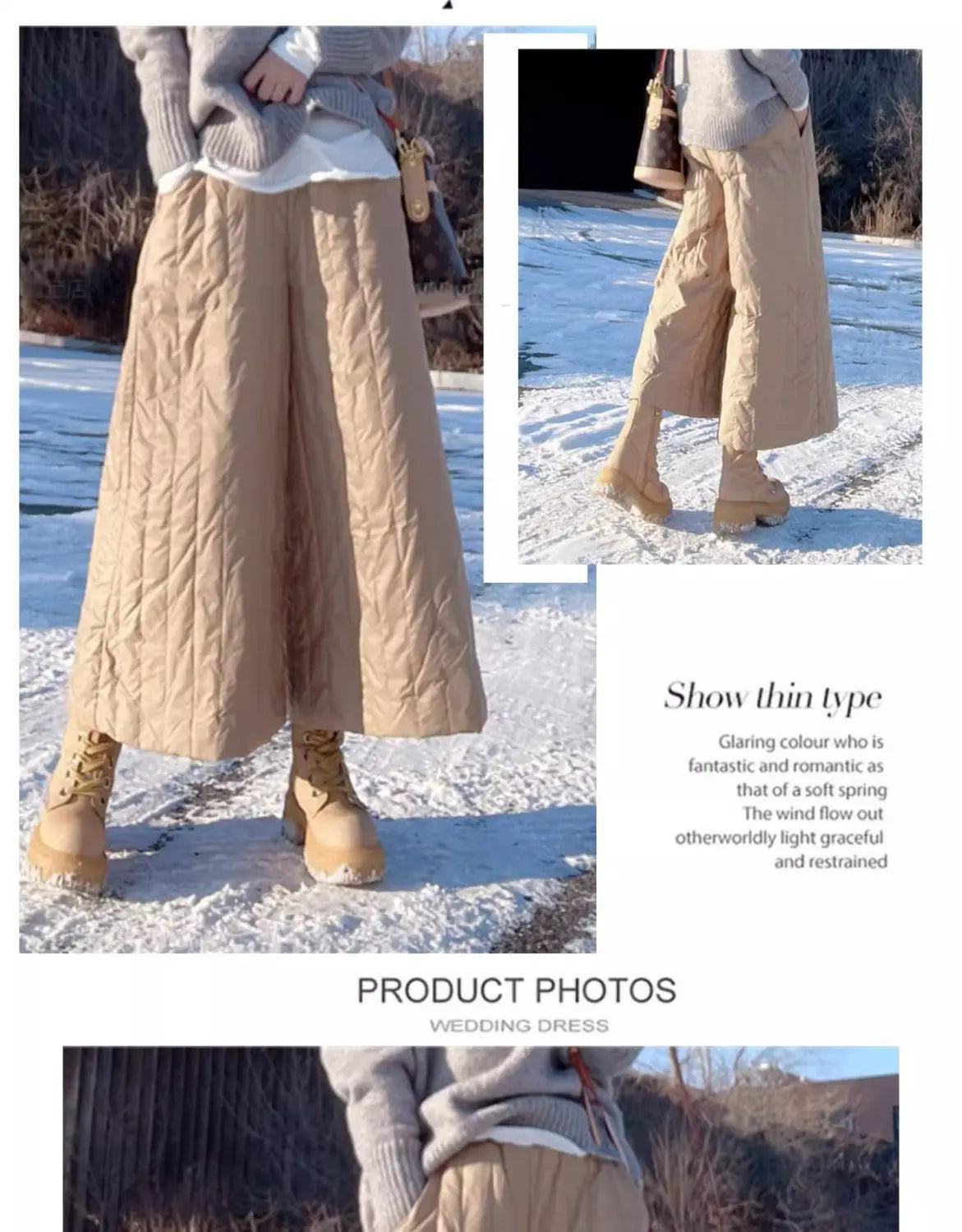 Autumn Winter Thick Long Skirt White Wide Leg Cotton Loose Pleated Maxi Skirts for Women Jupe Vintage A Line High Faldas Mujer