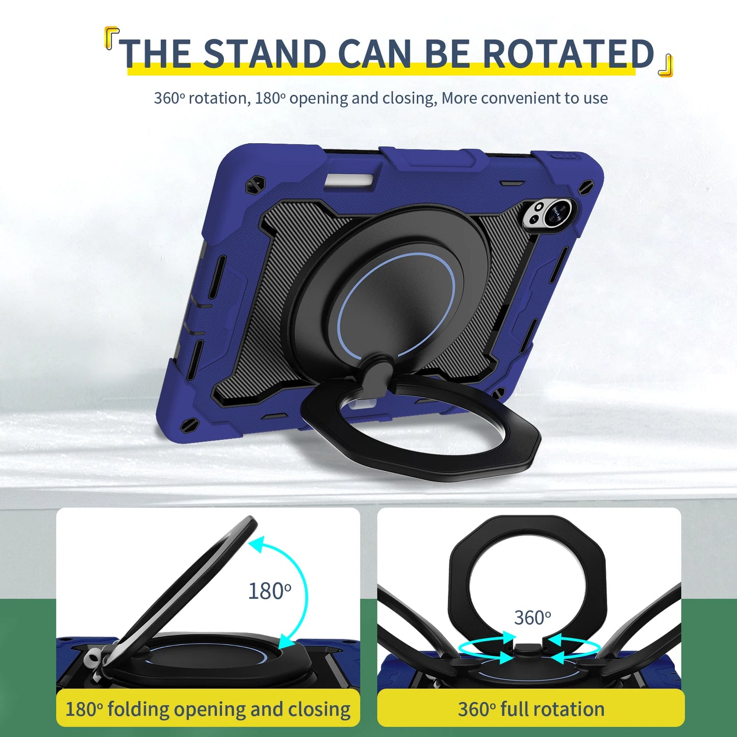 Heavy Duty Case For Huawei MatePad Air 12 inch 2024 Model BKY-W20 Armor Stand Cover With 360 Rotatable Handle Grip Shockproof