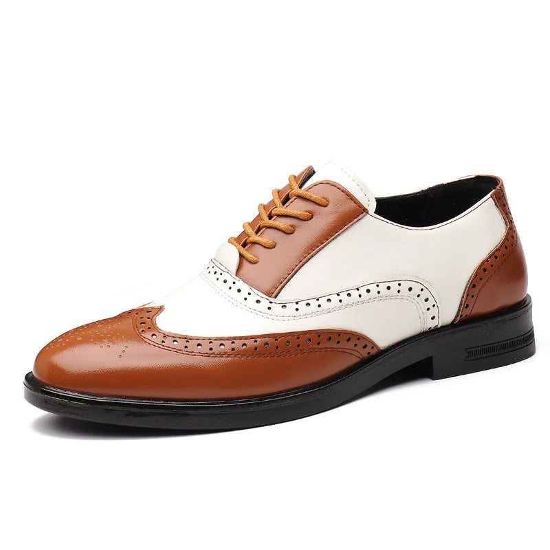 Leather Brogues Men Big Size Fashion Wedding Party Men Dress Shoes Italian Designer Male Drivng Formal Shoes Lace Up Men Oxfords