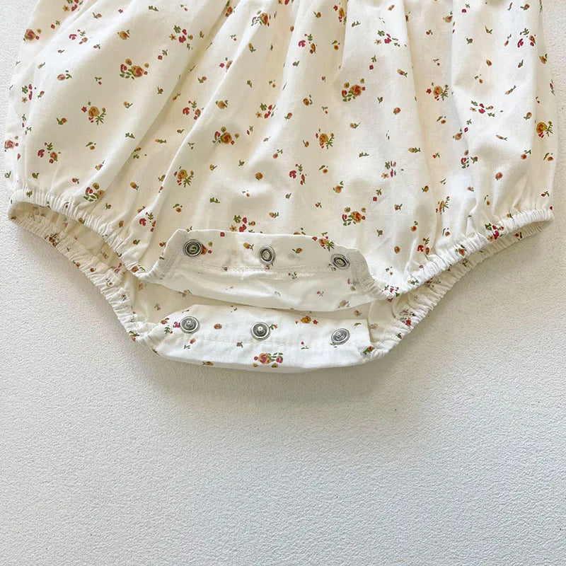 Summer Baby Bodysuits Infant Girls Floral Peter pan Collar Bodysuit Toddler Outfit Babe Clothes