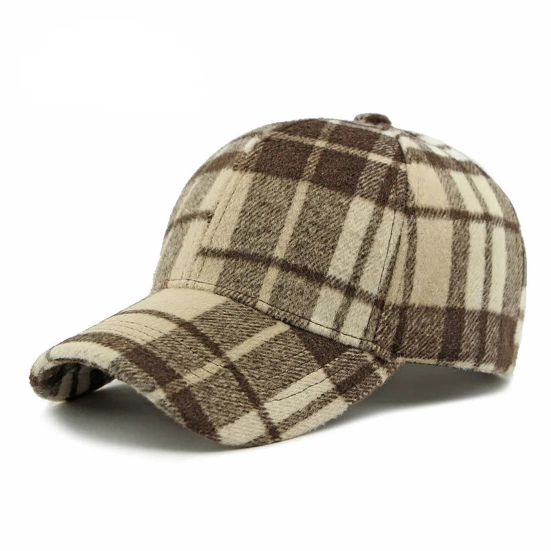 Chic British Plaid Baseball Cap for Women - Adjustable, Sun-Protective & Stylish Dad Hat with Casual Fit