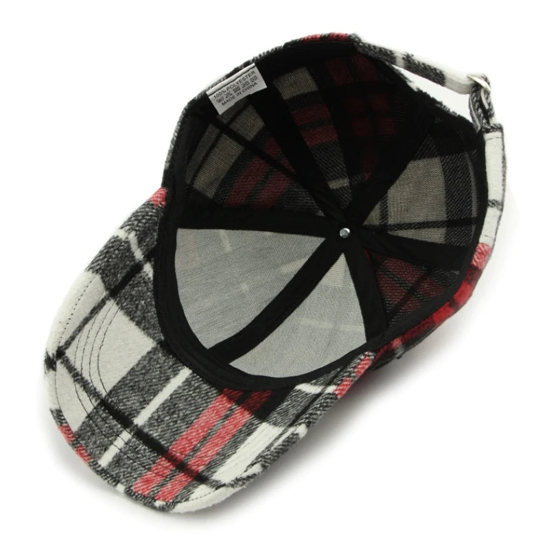 Chic British Plaid Baseball Cap for Women - Adjustable, Sun-Protective & Stylish Dad Hat with Casual Fit