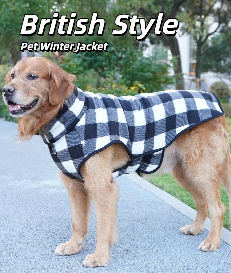 Winter Pet Dog Warm Jacket Cat Fleece Coat Plaid Hoddies Small Medium Large Dog Kitten Sweater French Buldog Big Dog Clothes