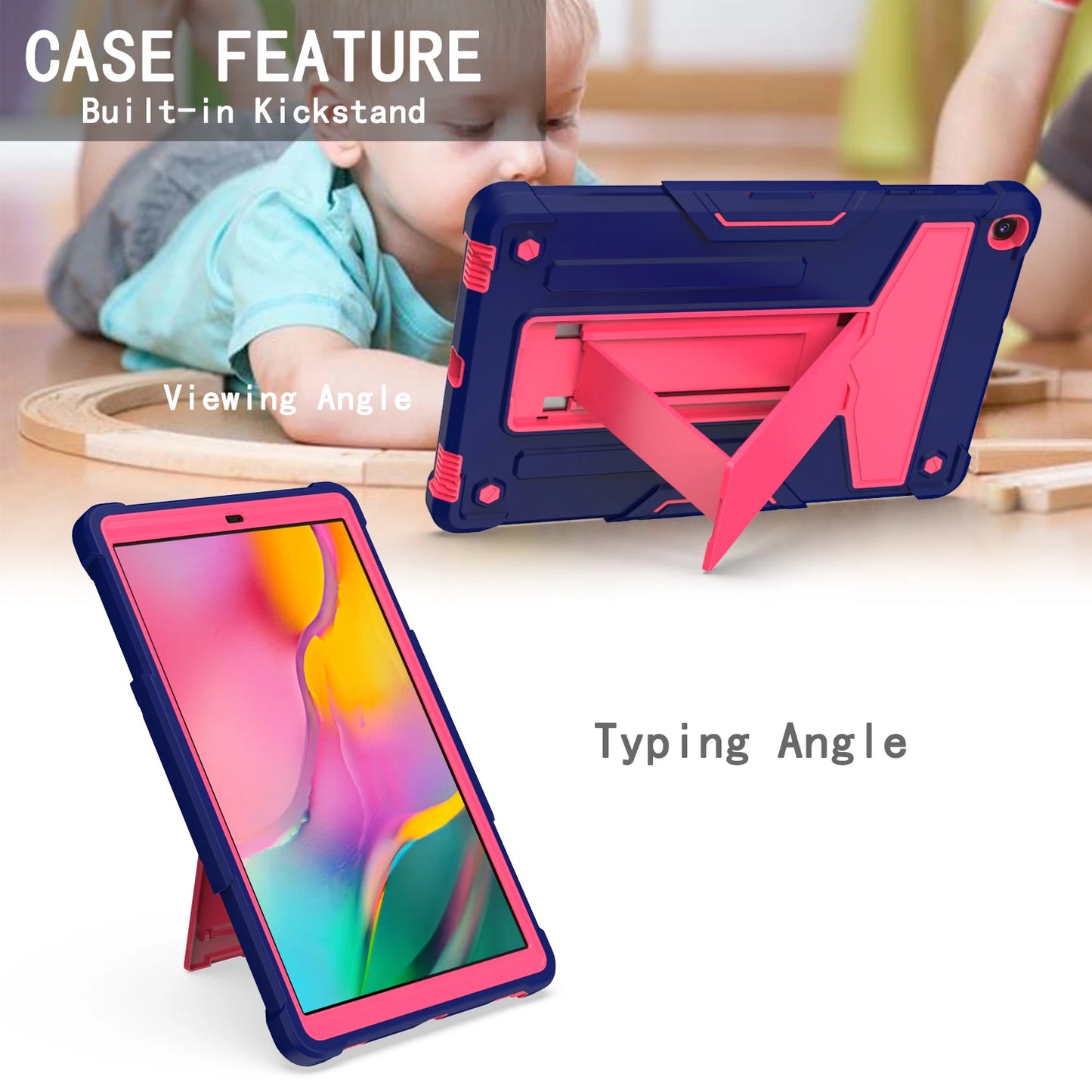 Case for Samsung Galaxy Tab A7 SM-T500 T505 A 10.1 T510 T515 8.4 T307 8.0 T290 T295 Hybrid Kickstand Cover Shockproof Funda Capa