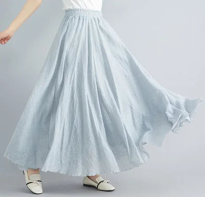 Fashion Cotton Linen Clothes Women Skirts Maxi Y2k Elegant Streetwear Saia Ropa Mujer Casual Vestido Long Skirt Faldas Harajuku