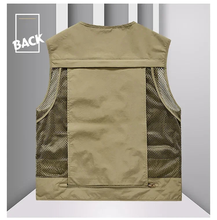 14 Pockets Summer New Men US Tactical Hiking Fishing Vest Mens Photographer Waistcoat Mesh Cargo Sleeveless Jacket Tool Vest