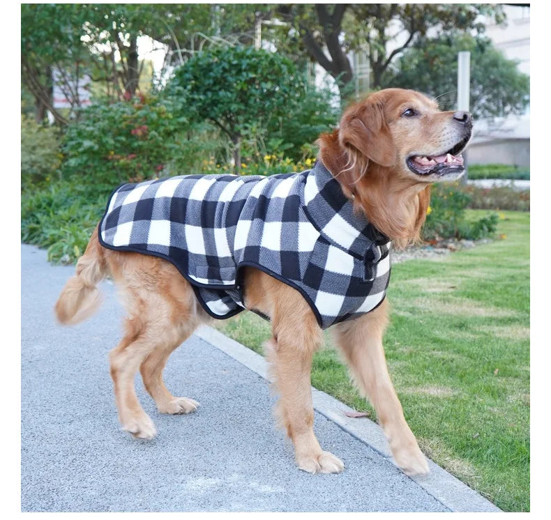 Winter Pet Dog Warm Jacket Cat Fleece Coat Plaid Hoddies Small Medium Large Dog Kitten Sweater French Buldog Big Dog Clothes