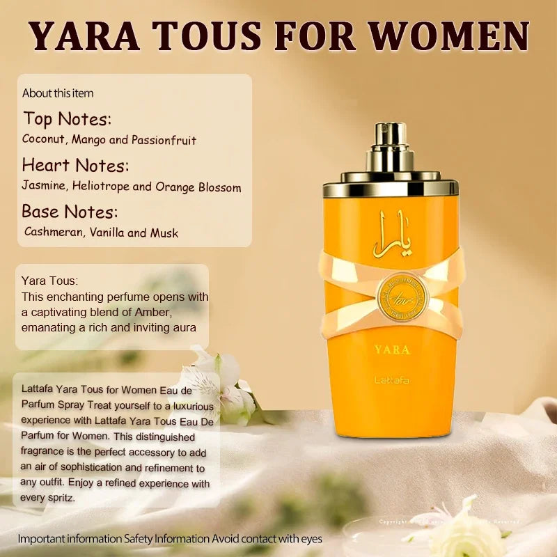 100ml Original Yara Perfume Hombre Arabia High Quality Luxurious Long Lasting Yara Moi Perfumes for Men&Women Christmas Gift