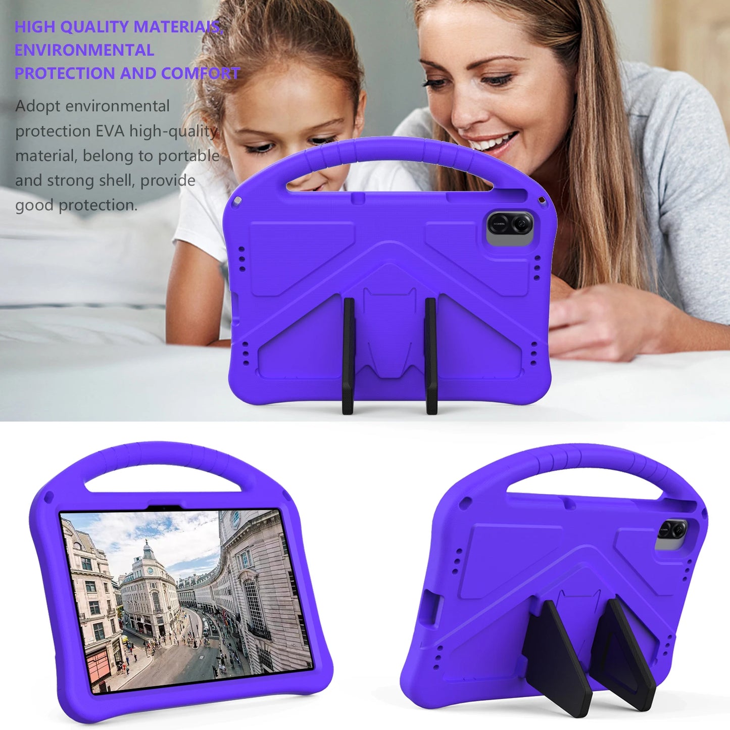 Built-in Kickstand Case For Huawei Honor Pad X8a 2024 11.0 inch Model NDL-W09 Kids EVA Cover With Portable Holder Shockproof