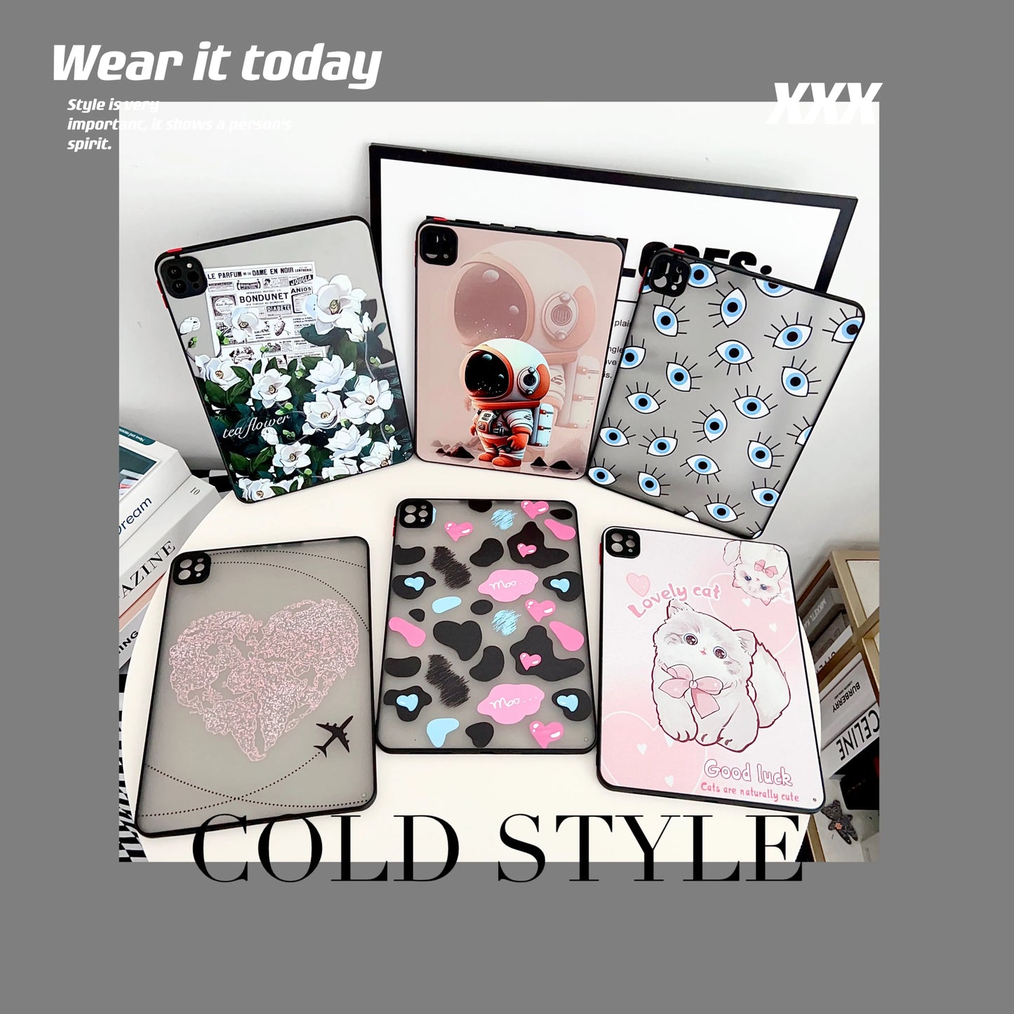 Case Universal For iPad Pro 12.9 2022 2021 2020 2018 6th 5th 4th 3rd Generation Cute Funda Printed Cover PC TPU Protective Shell