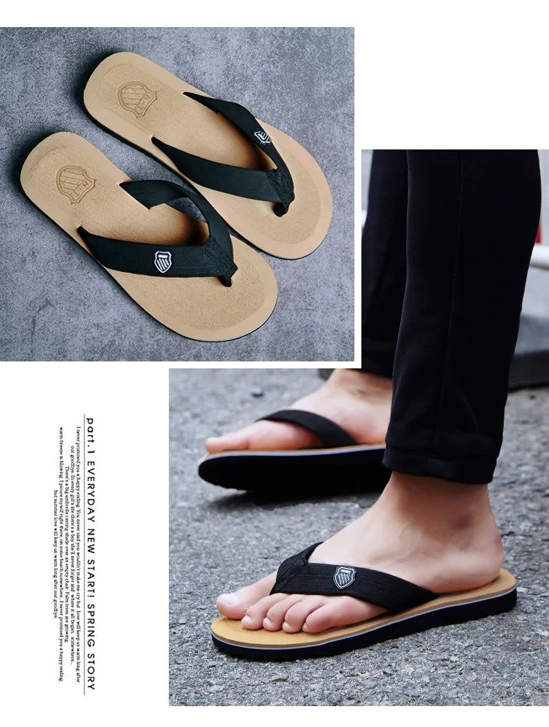 2024 New Shoes Men Summer Men Flip Flops High Quality Beach Sandals Anti-slip Zapatos Hombre Casual Shoes Man Slippers