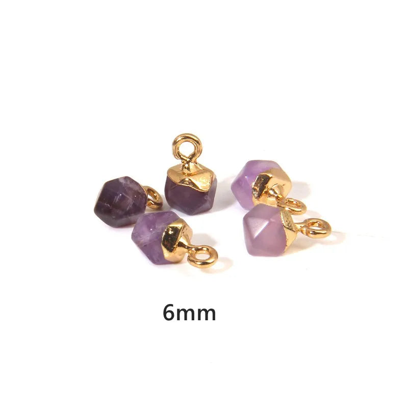 5Pieces/Lot Natural Irregular Stone Pendants Bead Amethysts Quartzs Pendant Healing Reiki Stone Pendant Beads for DIY Necklace