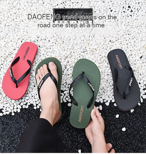 Men's flip flops for summer wear, new outdoor daily anti slip splint flip flops for men's beach shoes