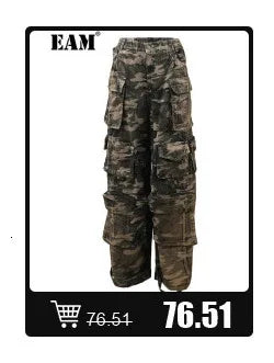 [EAM] High Elastic Waist Linen Dot Embroidery Wide Leg Long Pants New Trousers Women Fashion Tide Spring Autumn 2025 1DJ1548