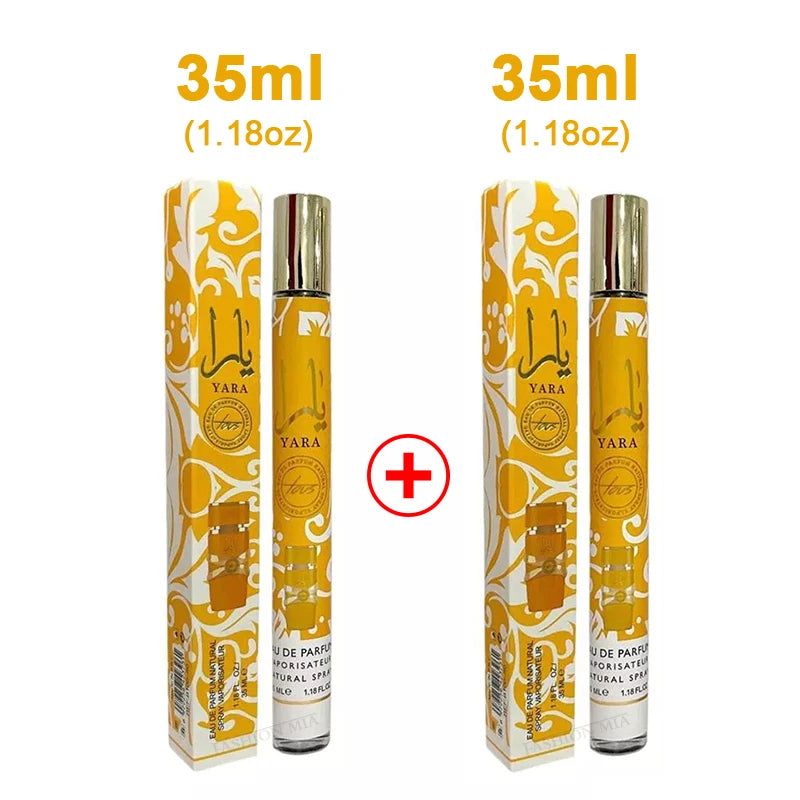 2PCS 35ml Yara Perfume Long Lasting Gourmand Fragrance Eau de Parfum Spray Arabian Perfumes For Men's & Women Portable Perfume