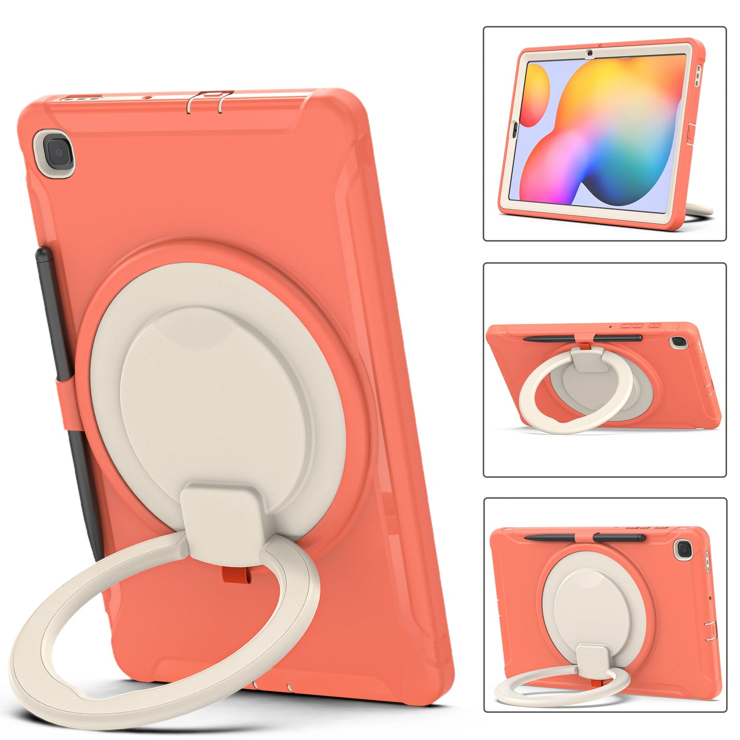 Heavy Duty Case For Samsung Tab S6 Lite 2024 2022 2020 SM-P620 P625 P613 P619 P610 P615 10.4 inch 3-in-1 Cover Shockproof TPU+PC