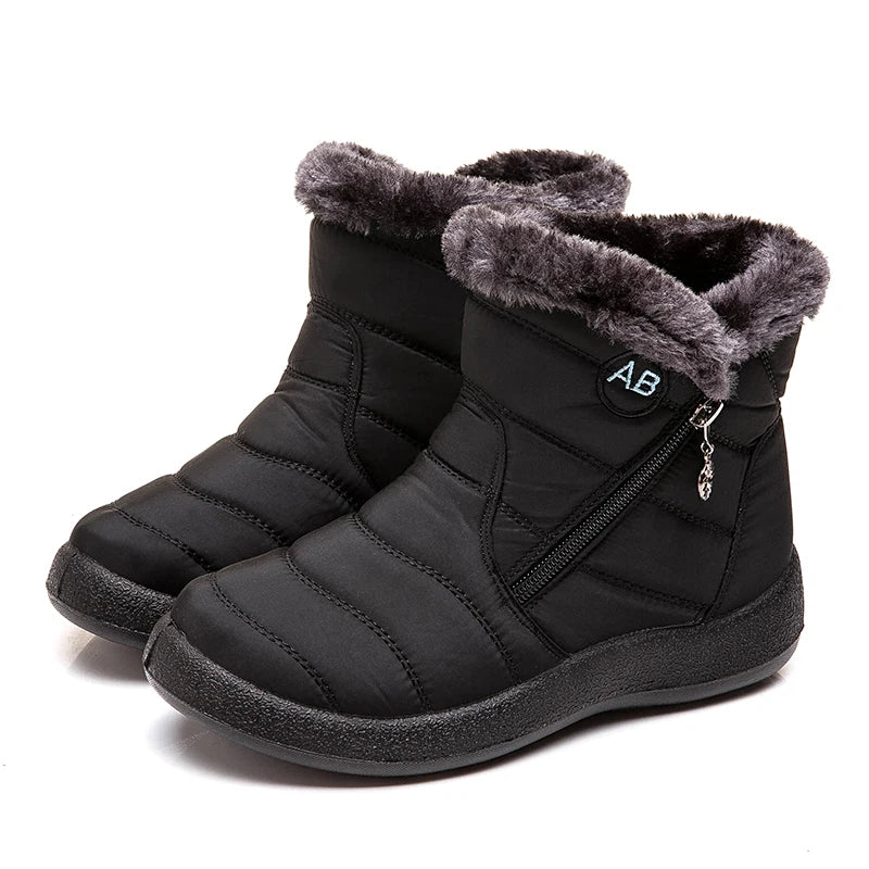 Snow Women Boots Comfortable Women's Boots Waterproof Women Shoes Zipper Shoes Woman Soft Fur Women's Winter Boots Botas Mujer