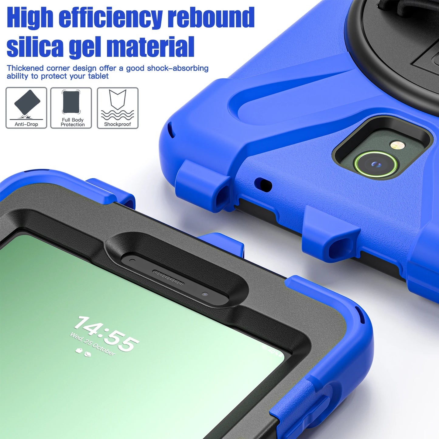 Rotating Case For Samsung Galaxy Tab Active5 2024 SM-X300 X306B 8.0 inch Rugged Cover Universal For Active3 2020 T570 T575 Strap