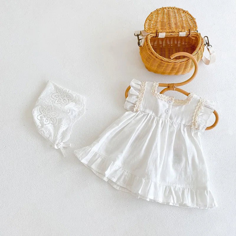 Summer Baby Bodysuits Infant Girls Dress Embroidery Flower One Piece Baby Clothing