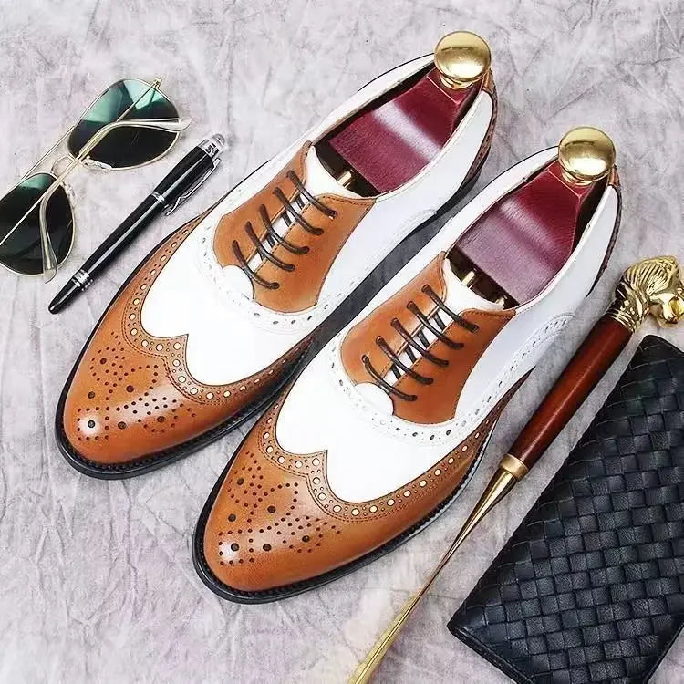 Mixed Colors Mens Dress Shoes Retro Male Leather Shoes Business Male Baroque Footwear Casual Mens Oxford Footwear Erkek Ayakkabı