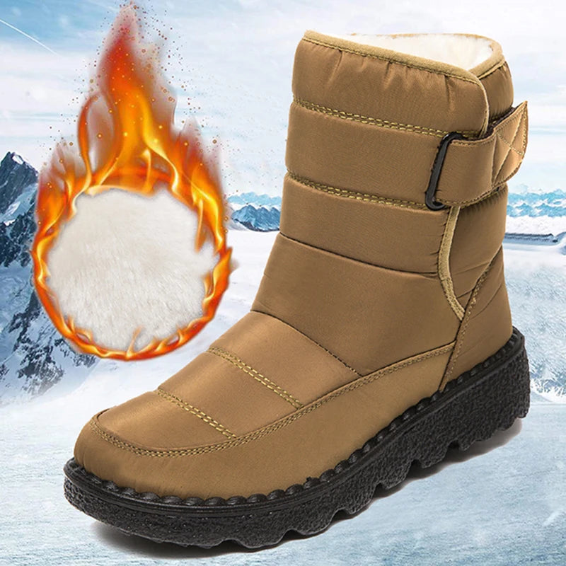 Waterproof Snow Boots for Women 2023 Non-slip Warm Winter Shoes Woman Thicken Plush Platform Ankle Boots Cotton Padded Shoes