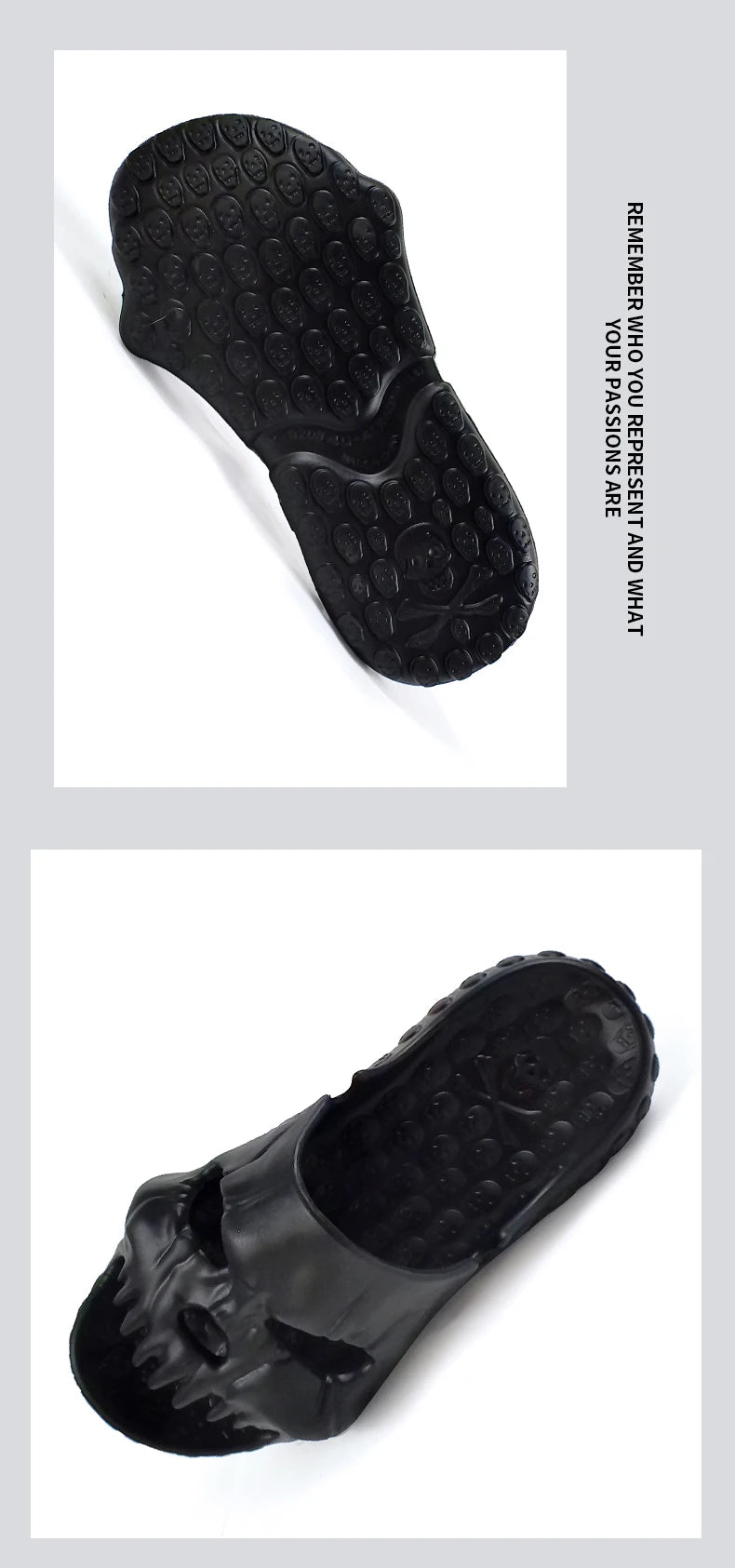 Same style home slippers for men and women, hotel shower avatar, skull, fashionable sandals