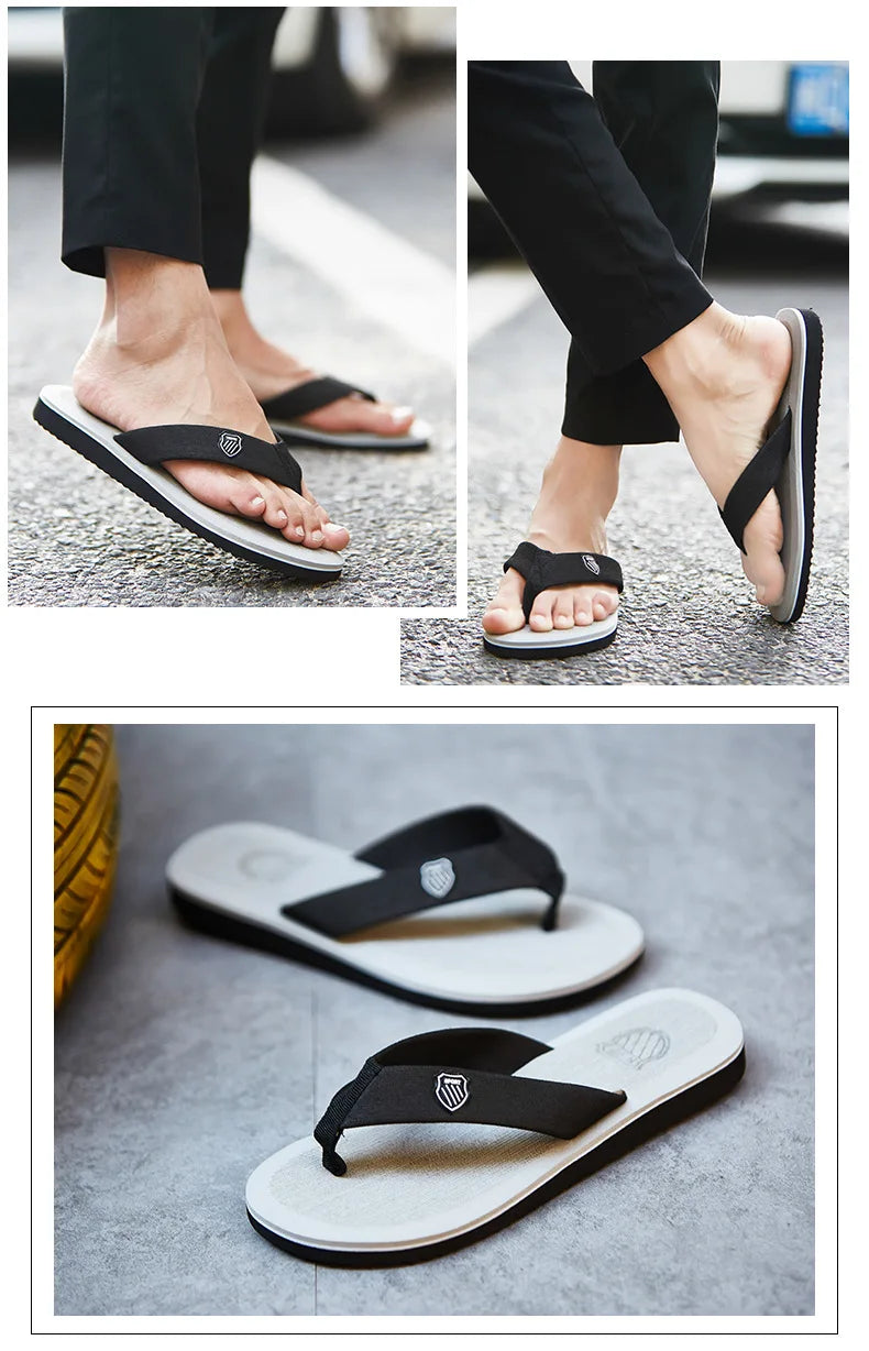 2024 New Shoes Men Summer Men Flip Flops High Quality Beach Sandals Anti-slip Zapatos Hombre Casual Shoes Man Slippers