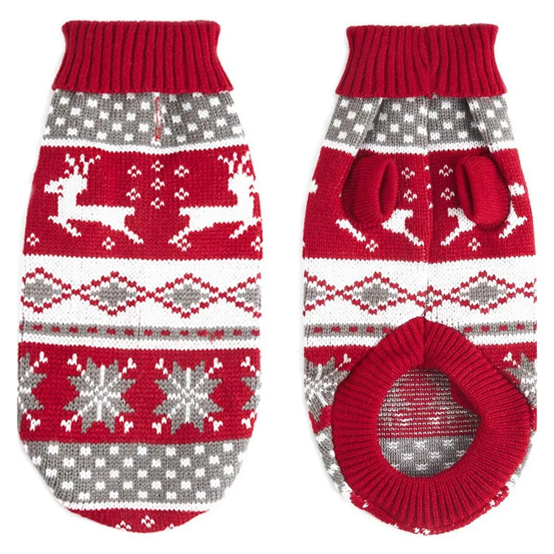 British Knitting Pet Dog Sweater for Medium Large Dogs Christmas Elk Big Dog Clothes Labrador Pitbull Pullovers Mascota Clothing