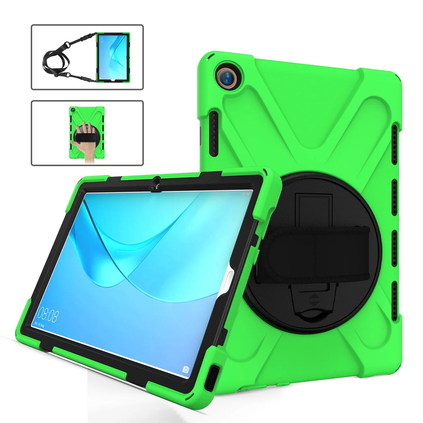 Rotating Hybrid Case For Huawei MediaPad M6 M5 Pro 10.8 MatePad 10.4 Heavy Duty Rugged Cover Hand & Shoulder Strap Shockproof